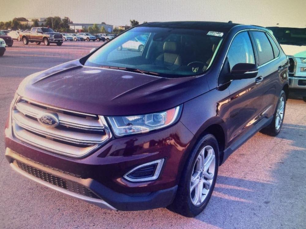 2018 MAROON FORD EDGE TITANIUM (2FMPK3K97JB) with an 2.0L engine, Automatic transmission, located at 850 South Mill Street, Pryor, 74361, (918) 825-3030, 36.293549, -95.324440 - New Tires! - Photo #0