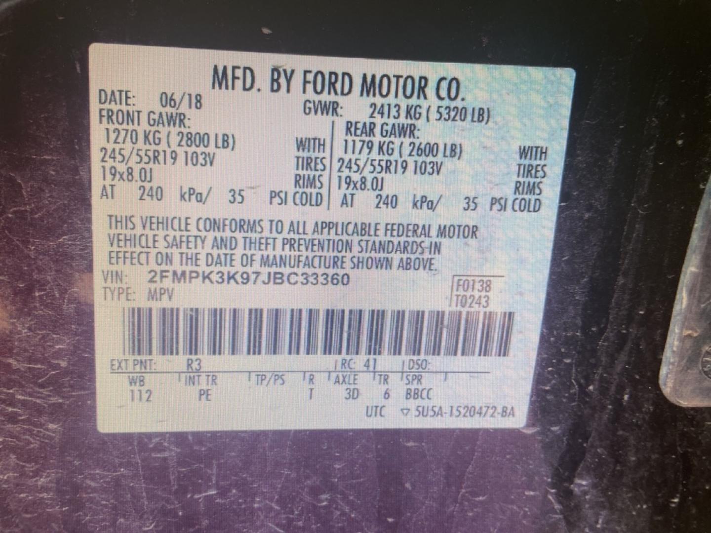 2018 MAROON FORD EDGE TITANIUM (2FMPK3K97JB) with an 2.0L engine, Automatic transmission, located at 850 South Mill Street, Pryor, 74361, (918) 825-3030, 36.293549, -95.324440 - New Tires!- Photo#5